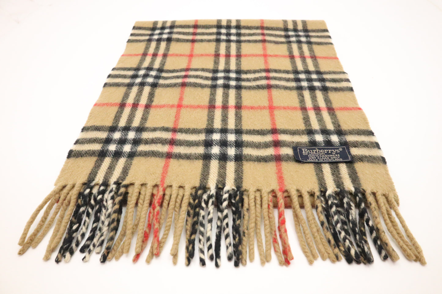 Burberry Scarf in Beige Checked Cashmere