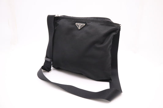 Prada Square Crossbody in Black Nylon