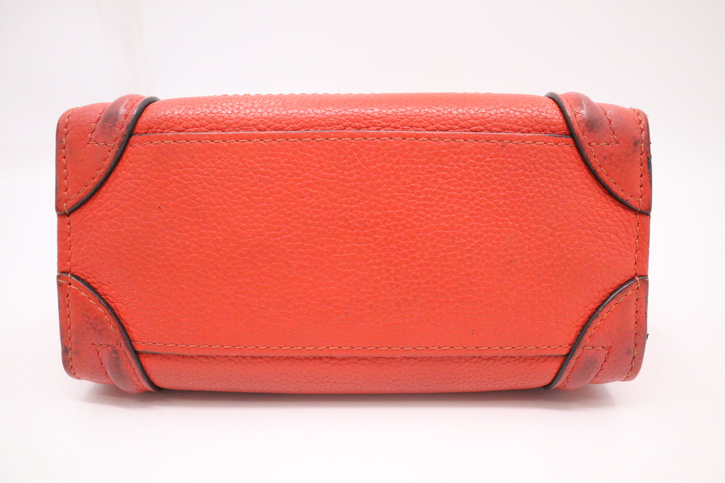 Celine Nano Luggage in Dark Orange Leather