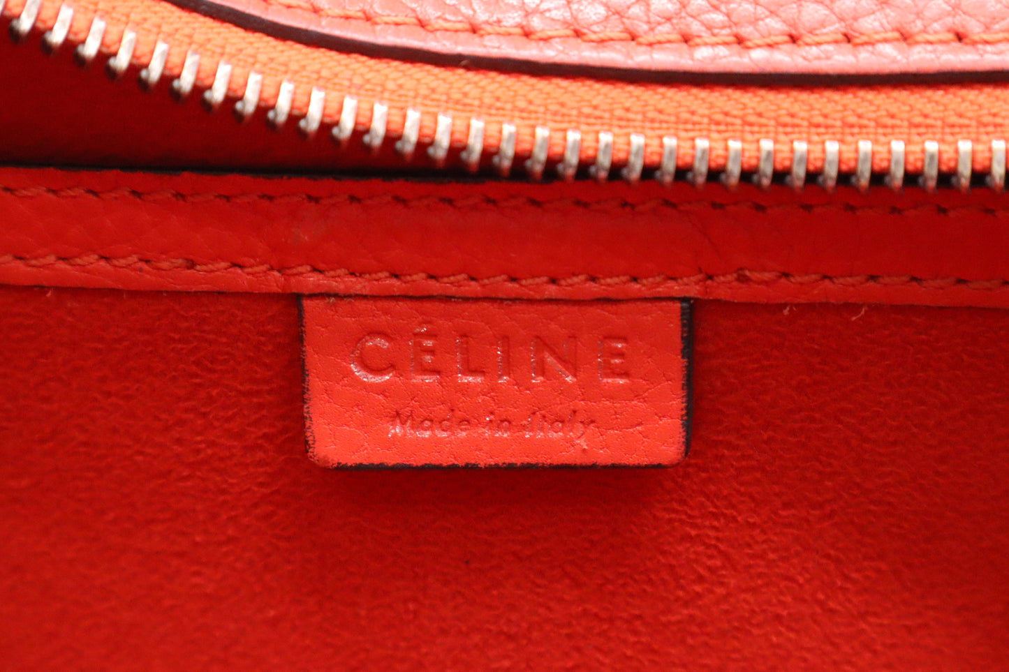 Celine Nano Luggage in Dark Orange Leather