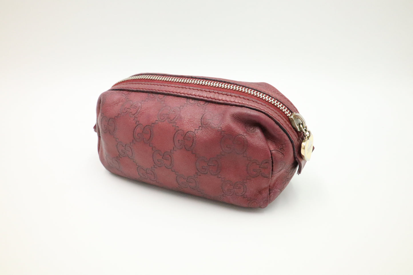 Gucci Cosmetics Pouch in Burgundy Guccissima Leather