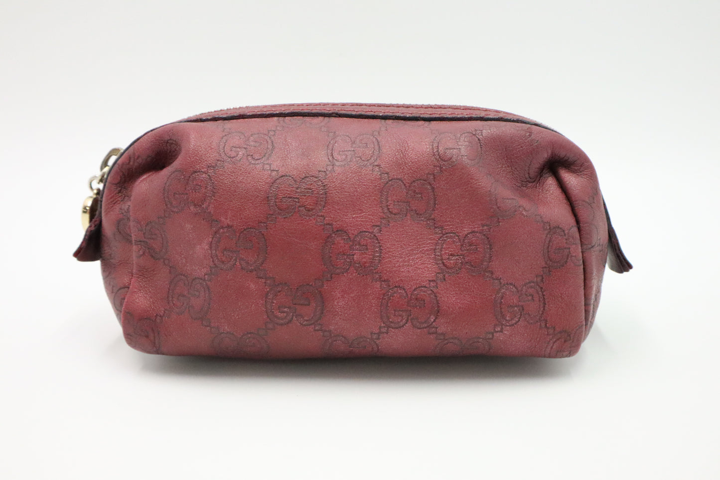 Gucci Cosmetics Pouch in Burgundy Guccissima Leather