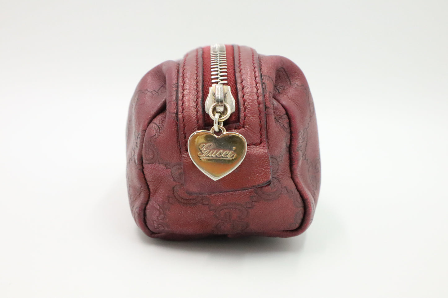 Gucci Cosmetics Pouch in Burgundy Guccissima Leather