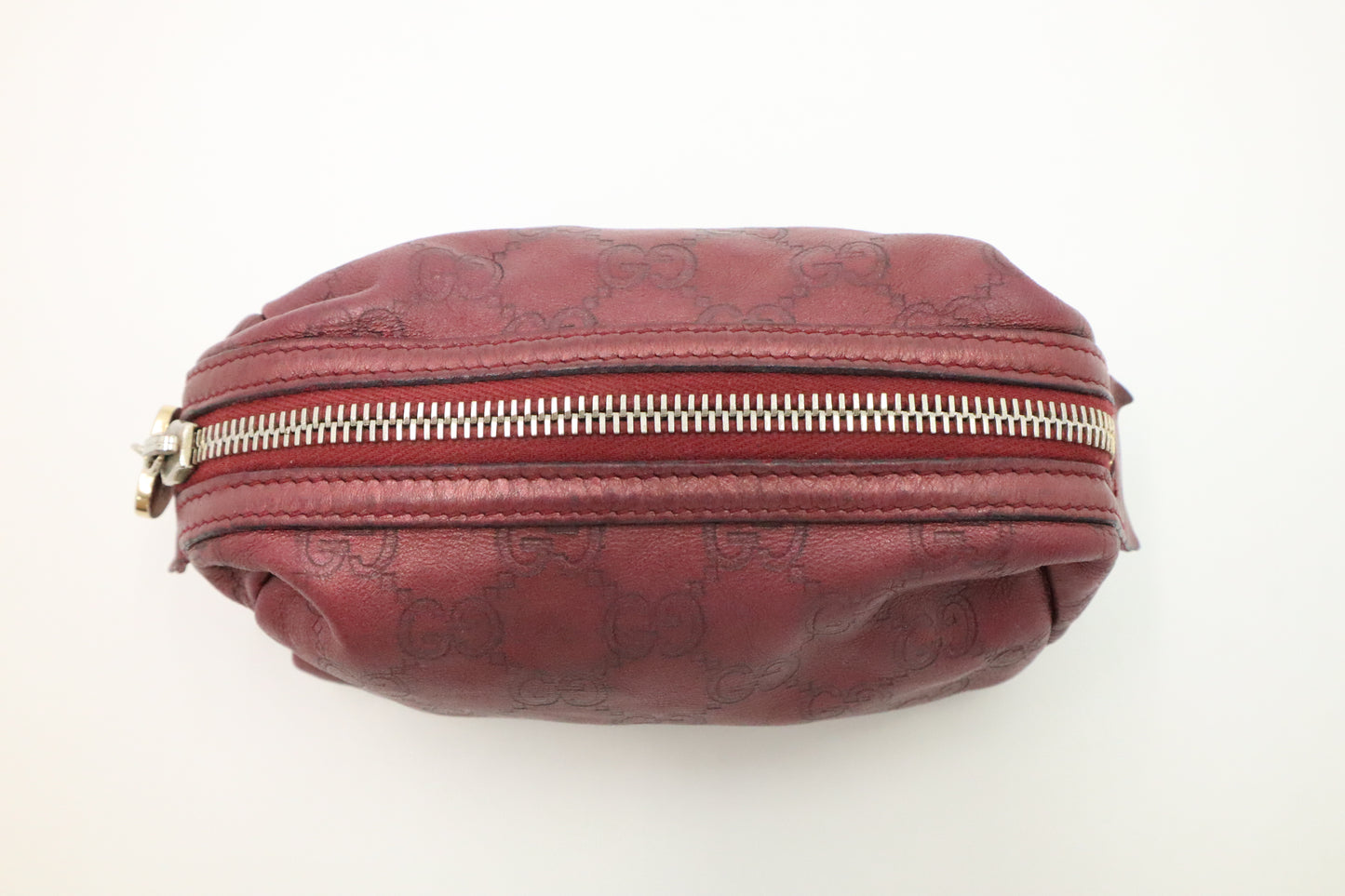 Gucci Cosmetics Pouch in Burgundy Guccissima Leather