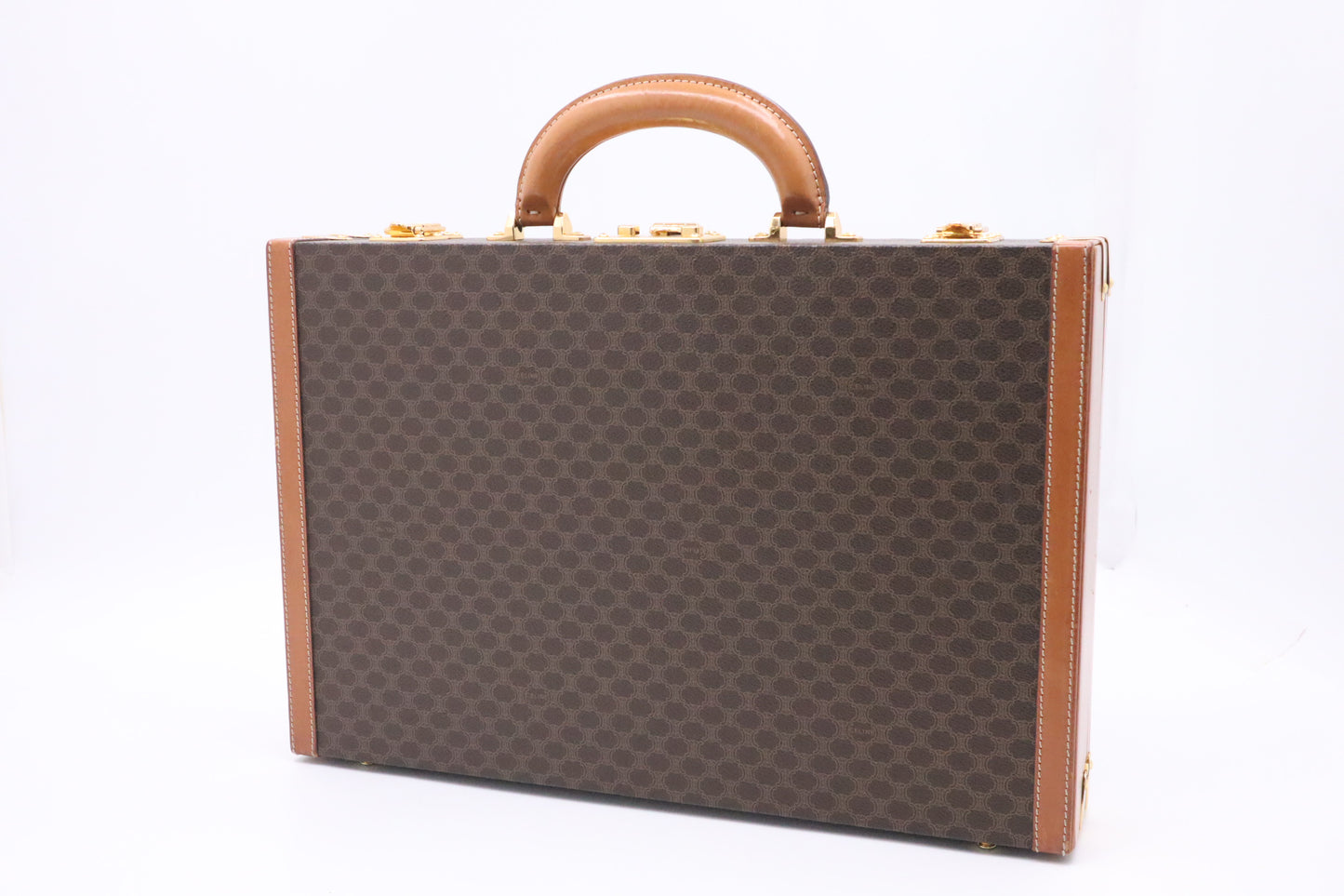 Celine Briefcase in Brown Macadam Canvas