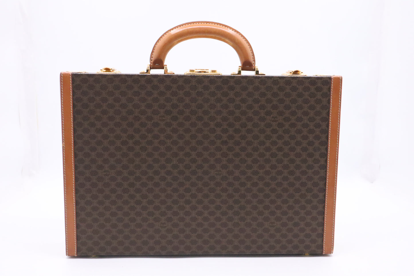 Celine Briefcase in Brown Macadam Canvas