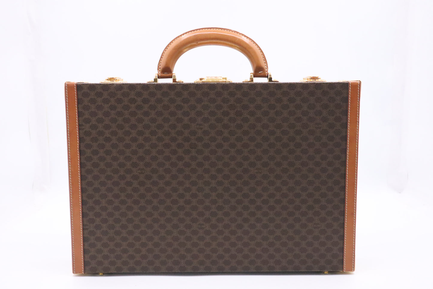 Celine Briefcase in Brown Macadam Canvas