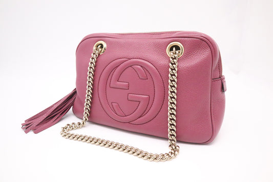 Gucci Soho Chain Shoulder Bag in Purple Leather