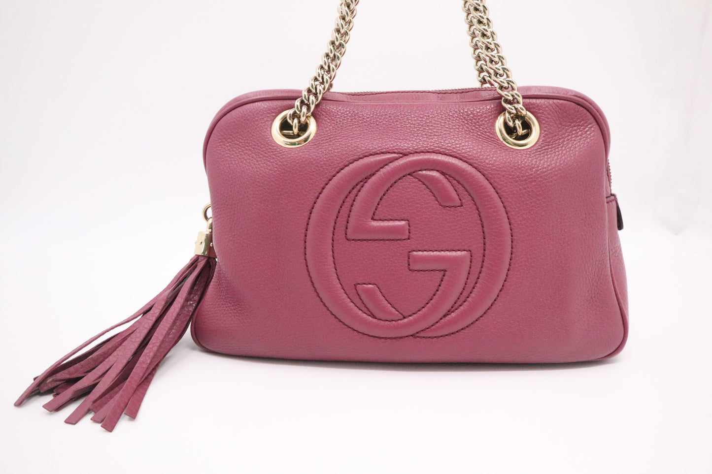 Gucci Soho Chain Shoulder Bag in Purple Leather