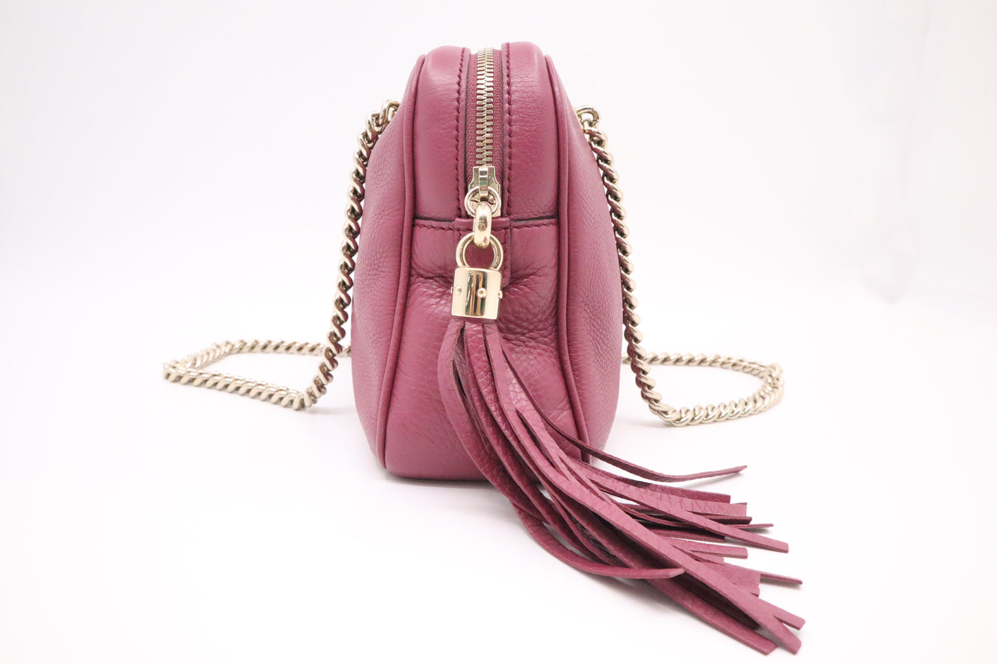 Gucci Soho Chain Shoulder Bag in Purple Leather