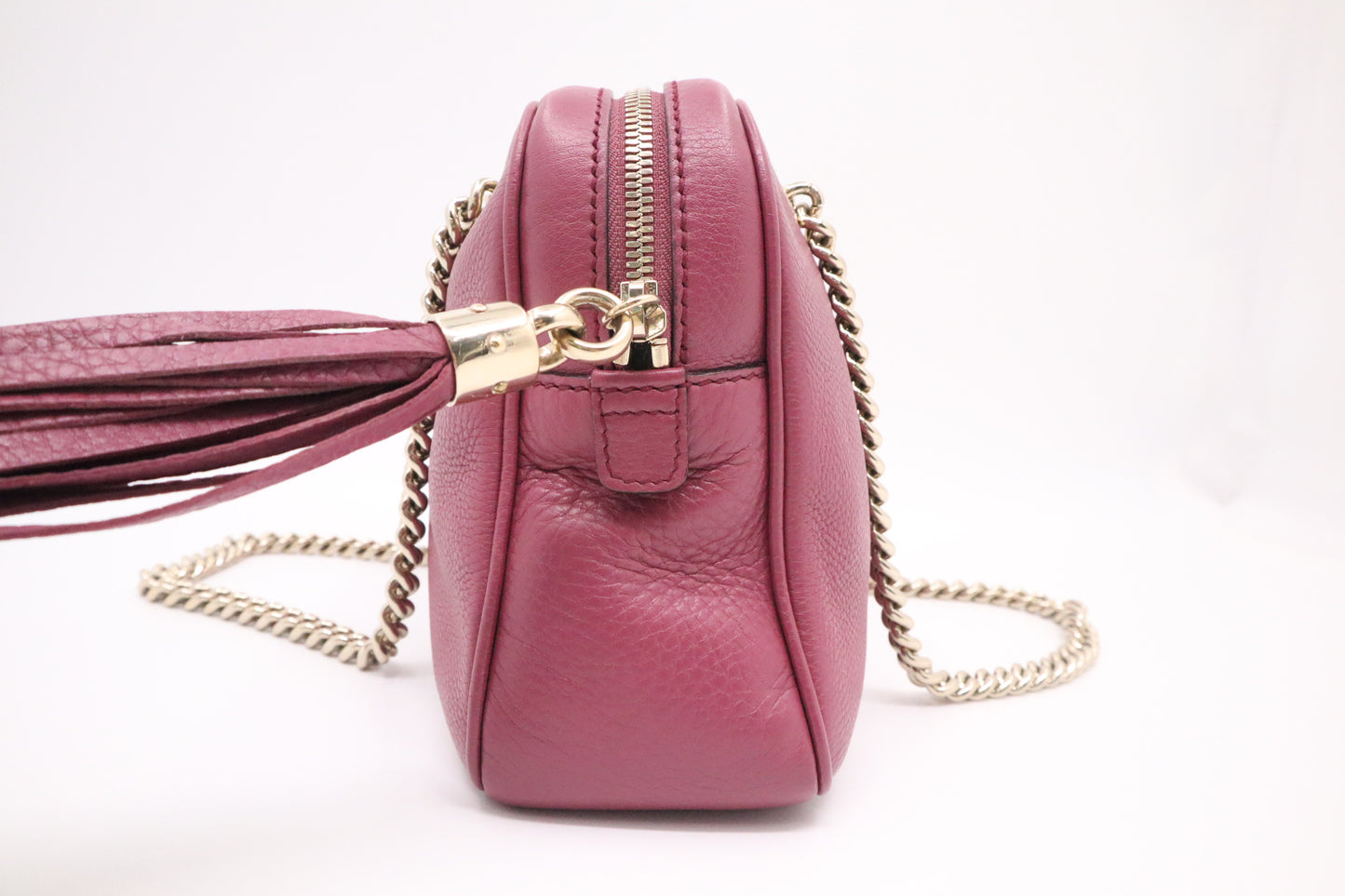 Gucci Soho Chain Shoulder Bag in Purple Leather