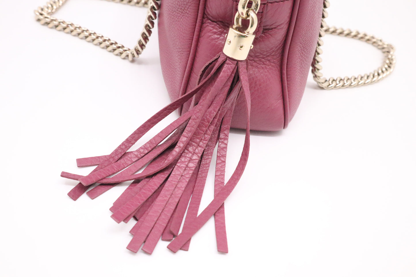 Gucci Soho Chain Shoulder Bag in Purple Leather