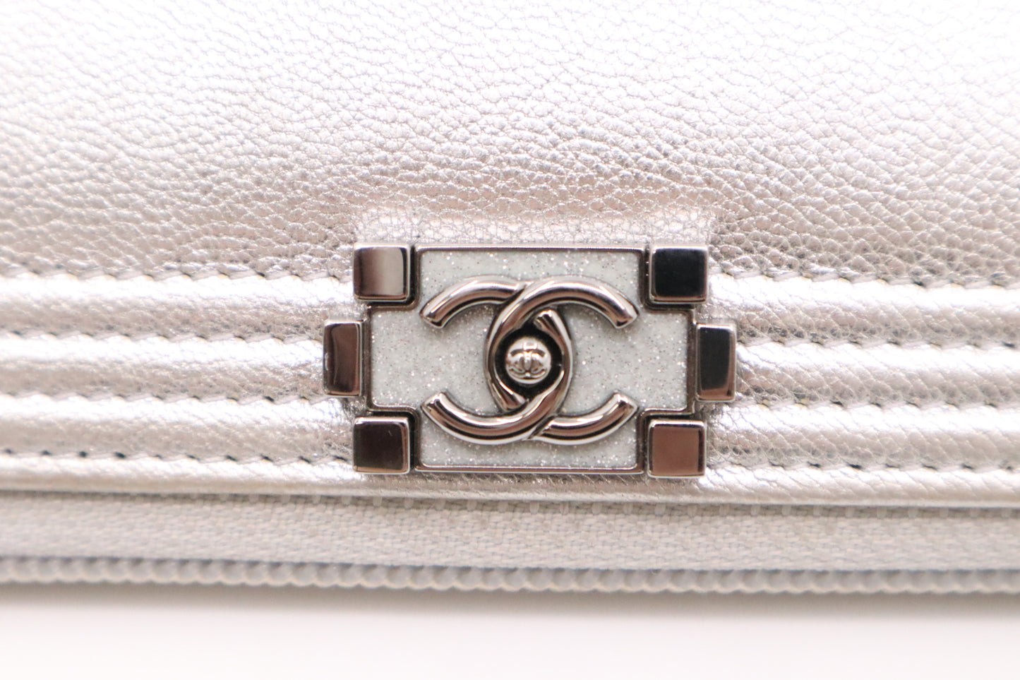 Chanel Boy Wallet in Bicolor Leather