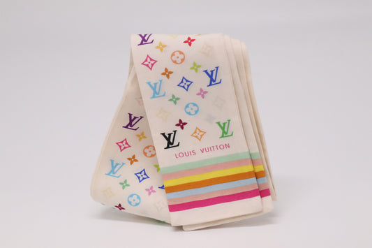 Louis Vuitton Bandeau in White Multicolor Monogram Silk