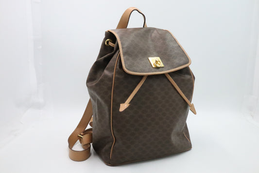 Celine Backpack in Brown Macadam Canvas