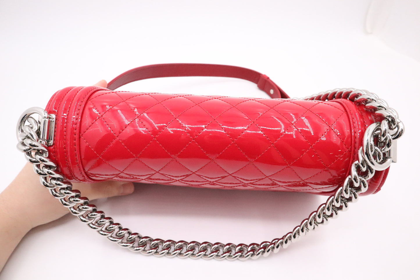 Chanel Medium Boy in Pink Patent Leather