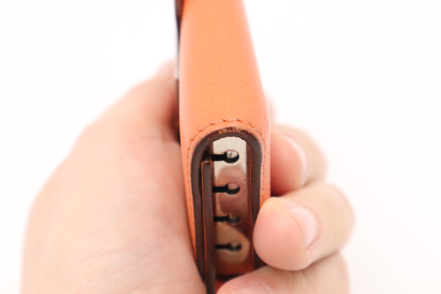 Hermes Bearn Key Case in Orange Leather