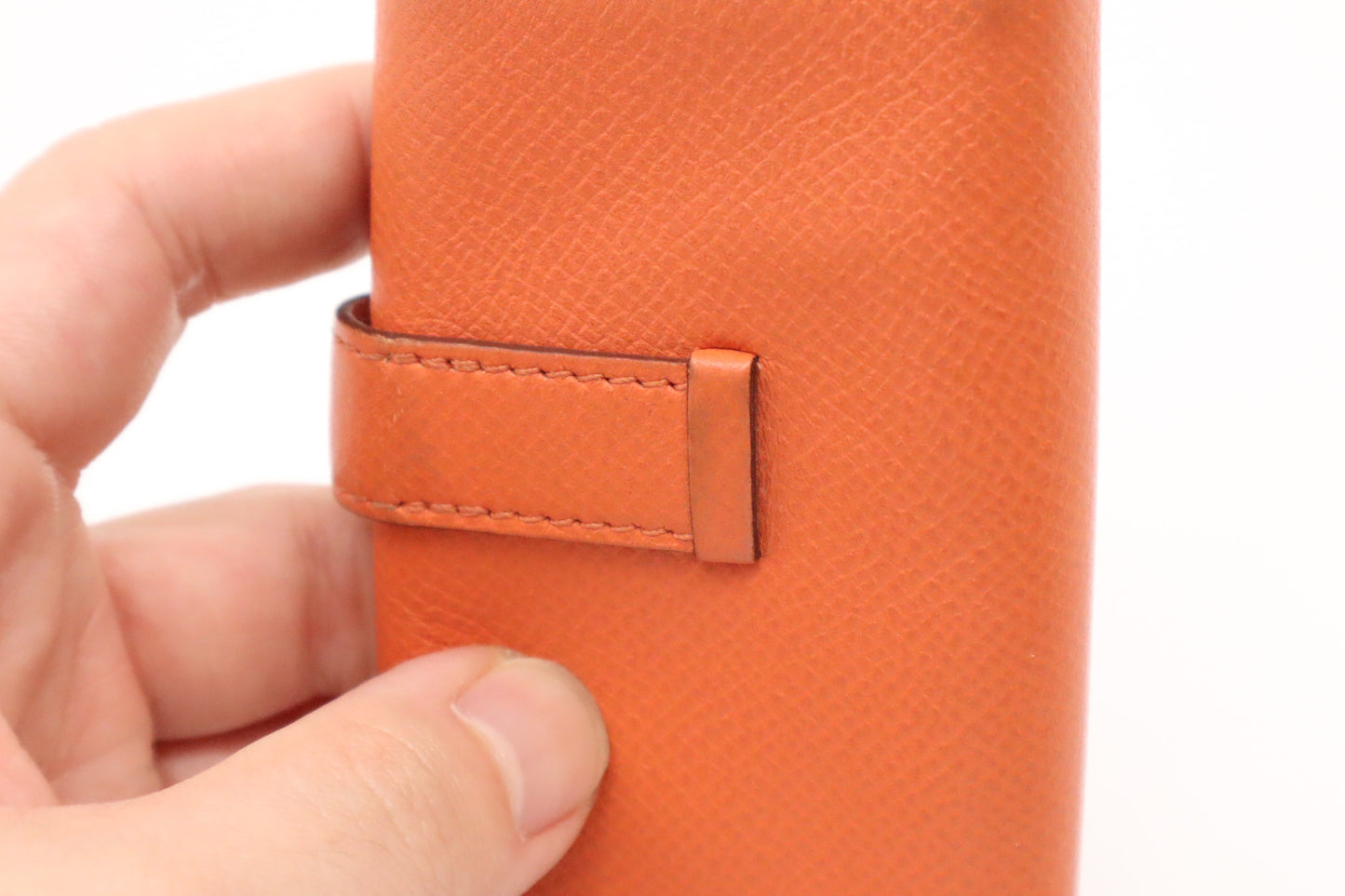 Hermes Bearn Key Case in Orange Leather