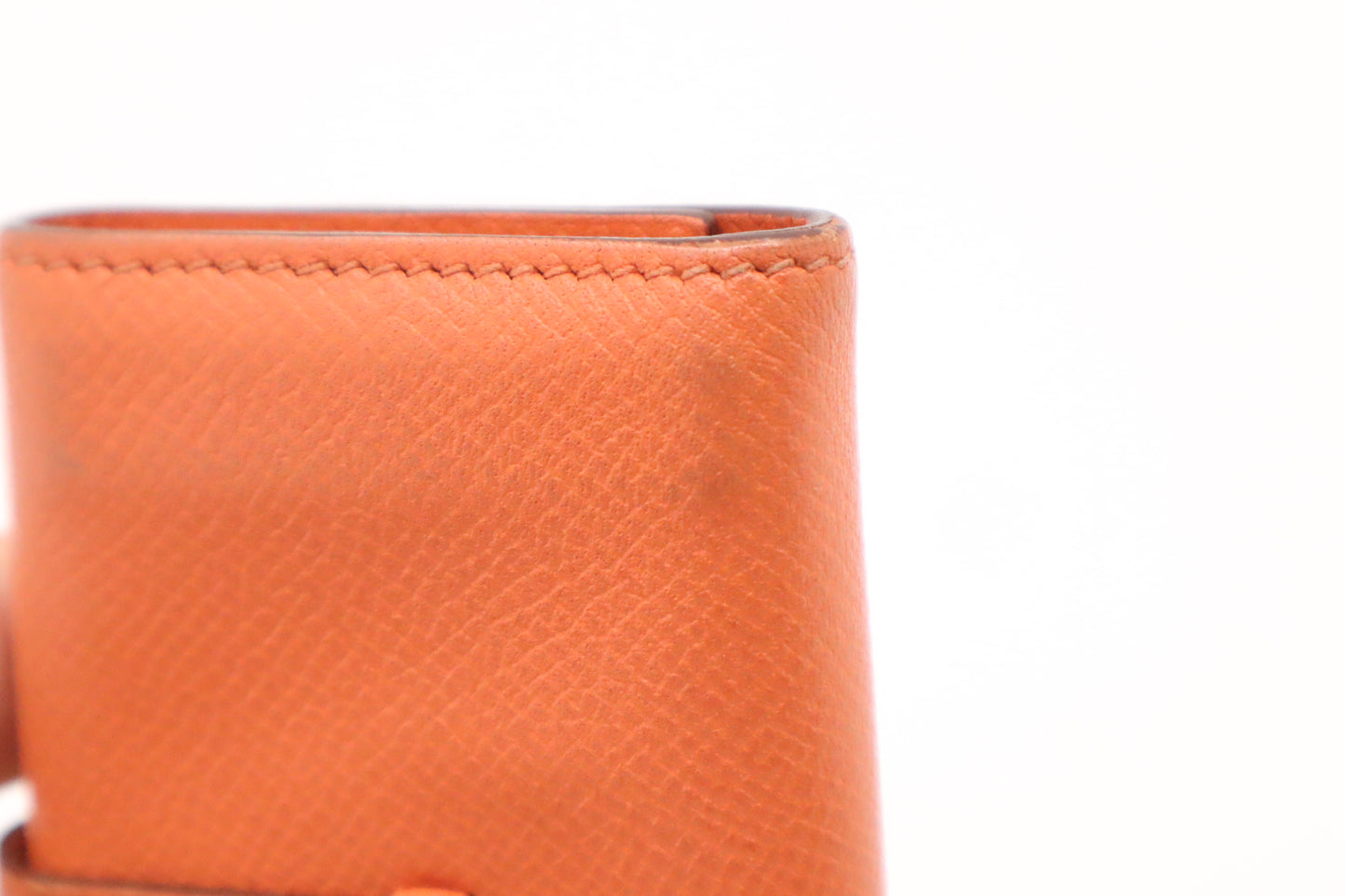 Hermes Bearn Key Case in Orange Leather