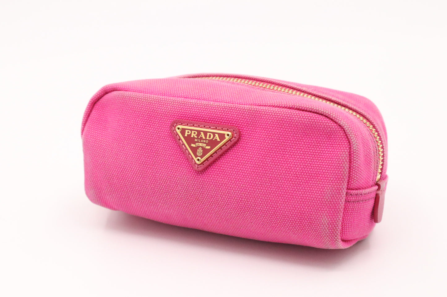 Prada Cosmetics Pouch in Pink Canvas