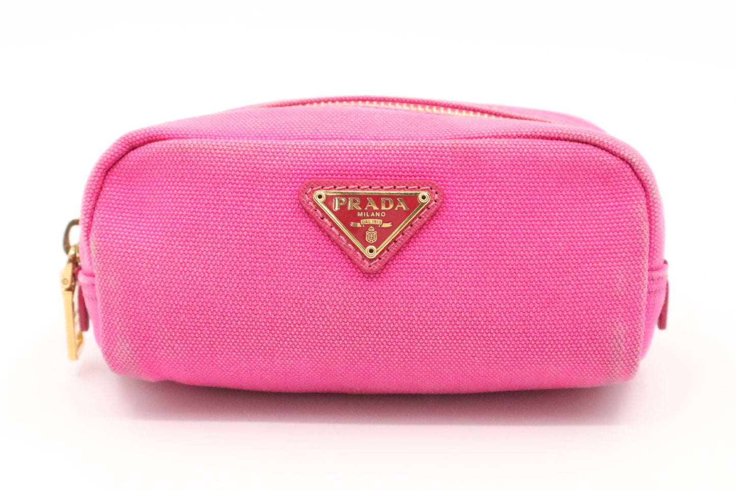 Prada Cosmetics Pouch in Pink Canvas