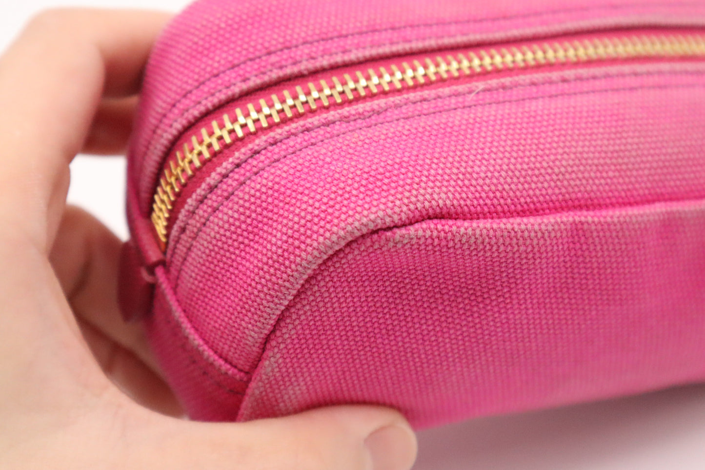 Prada Cosmetics Pouch in Pink Canvas