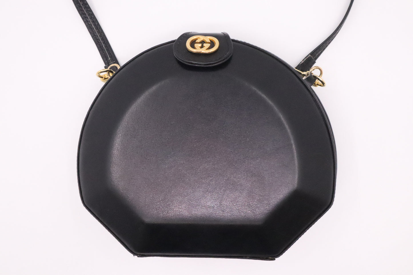 Gucci Hard Case Shoulder Bag in Black Leather