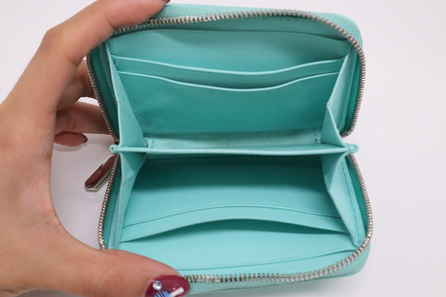 Tiffany & Co. Compact Zippy in Tiffany Blue Leather