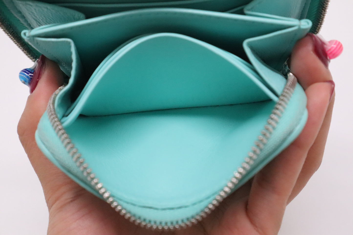 Tiffany & Co. Compact Zippy in Tiffany Blue Leather