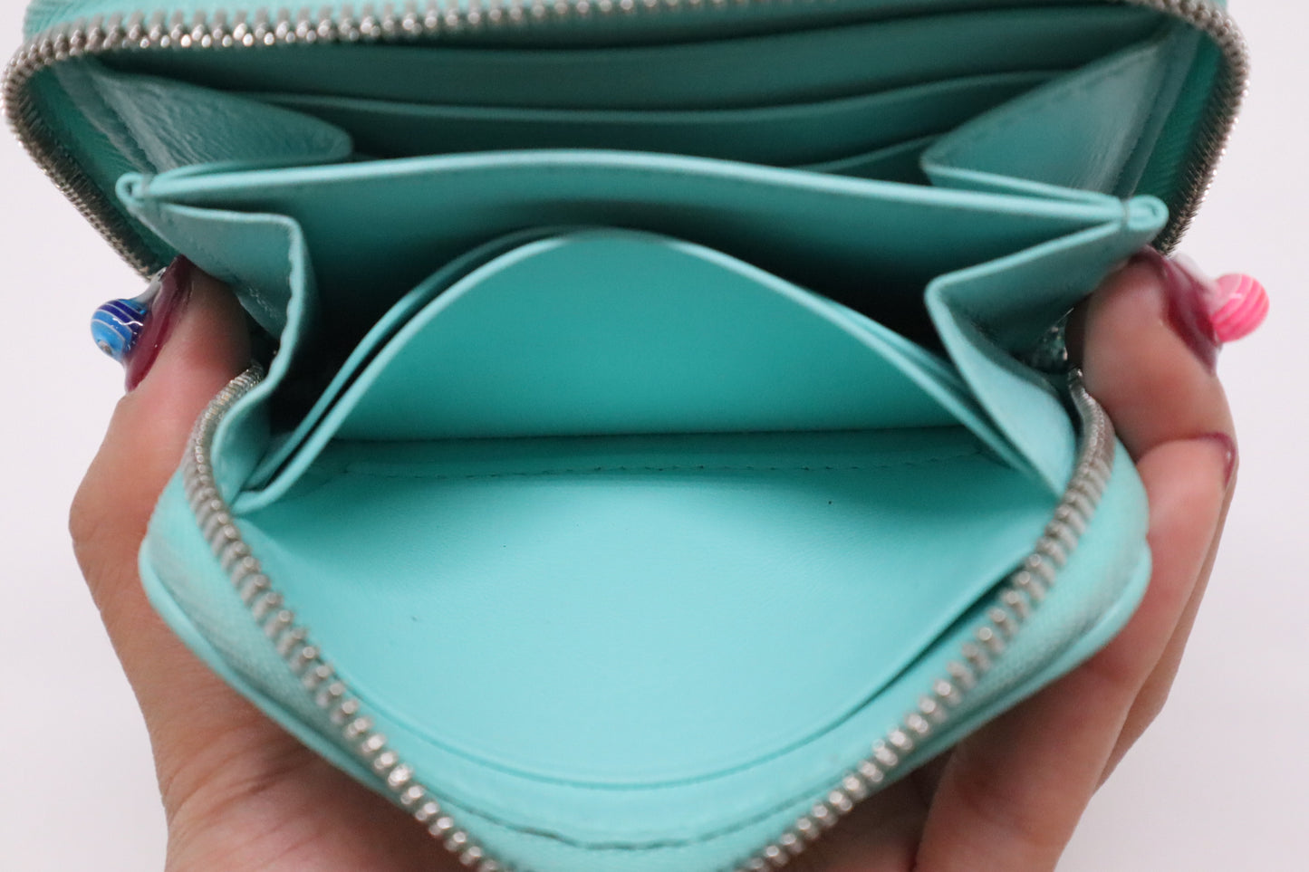 Tiffany & Co. Compact Zippy in Tiffany Blue Leather