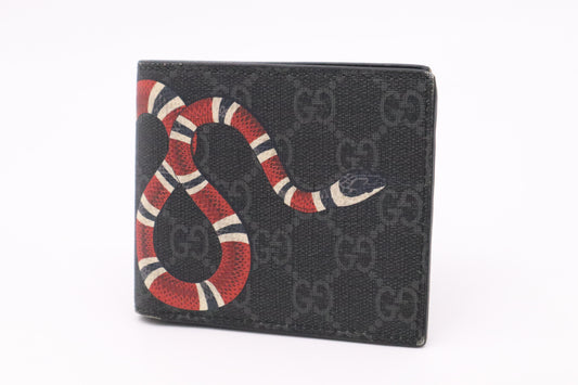 Gucci Kingsnake Wallet in Black GG Supreme Canvas