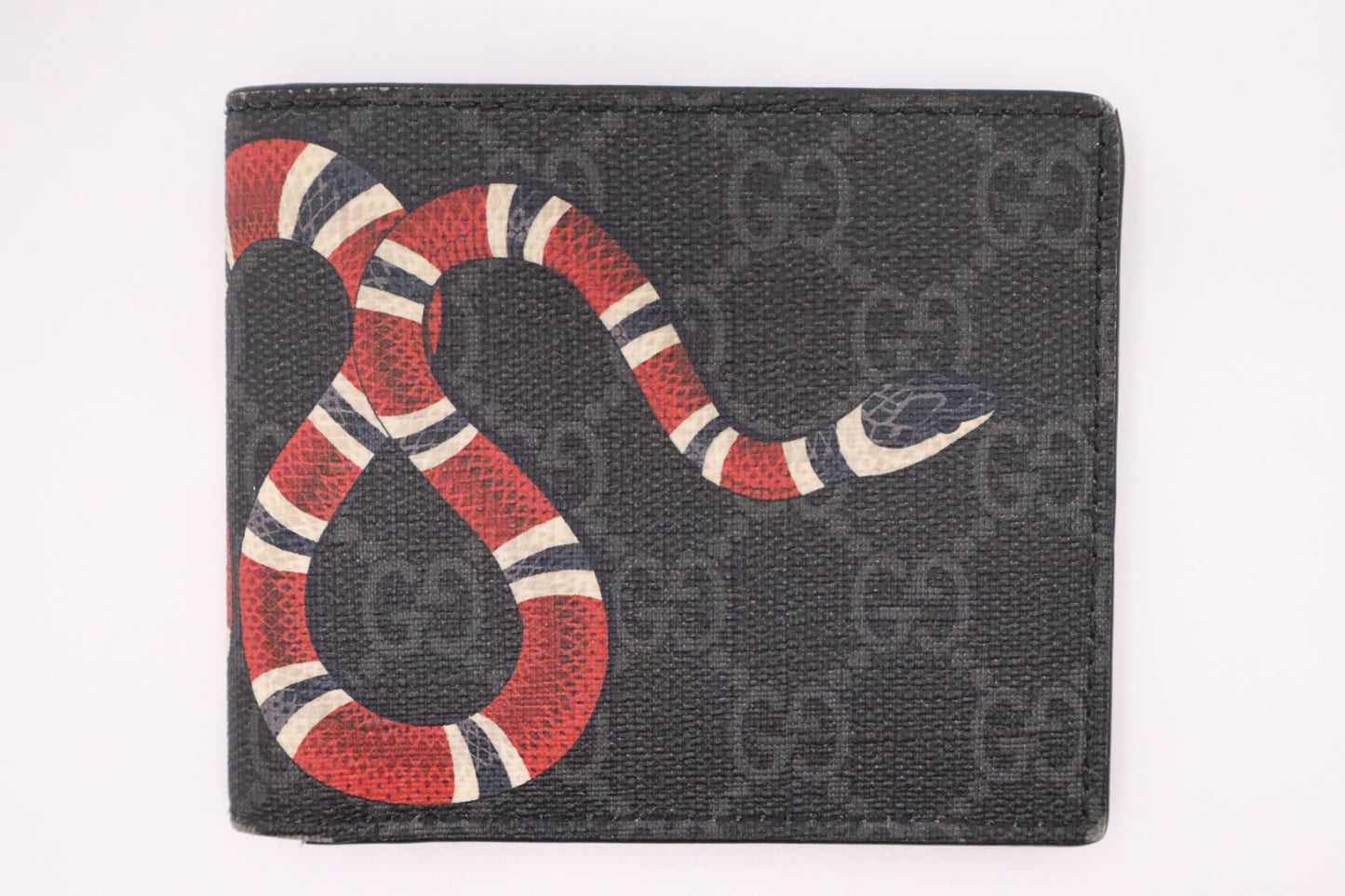 Gucci Kingsnake Wallet in Black GG Supreme Canvas