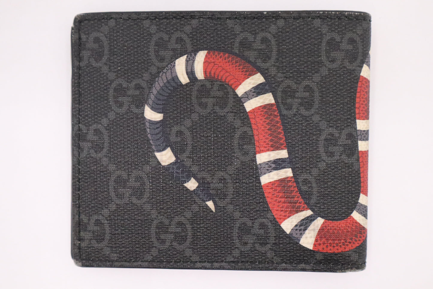 Gucci Kingsnake Wallet in Black GG Supreme Canvas