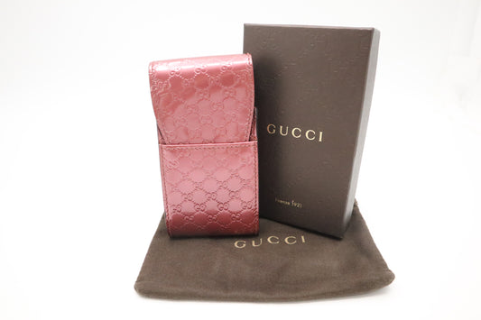Gucci Cigarette Case in Metallic Pink Guccissima Patent Leather