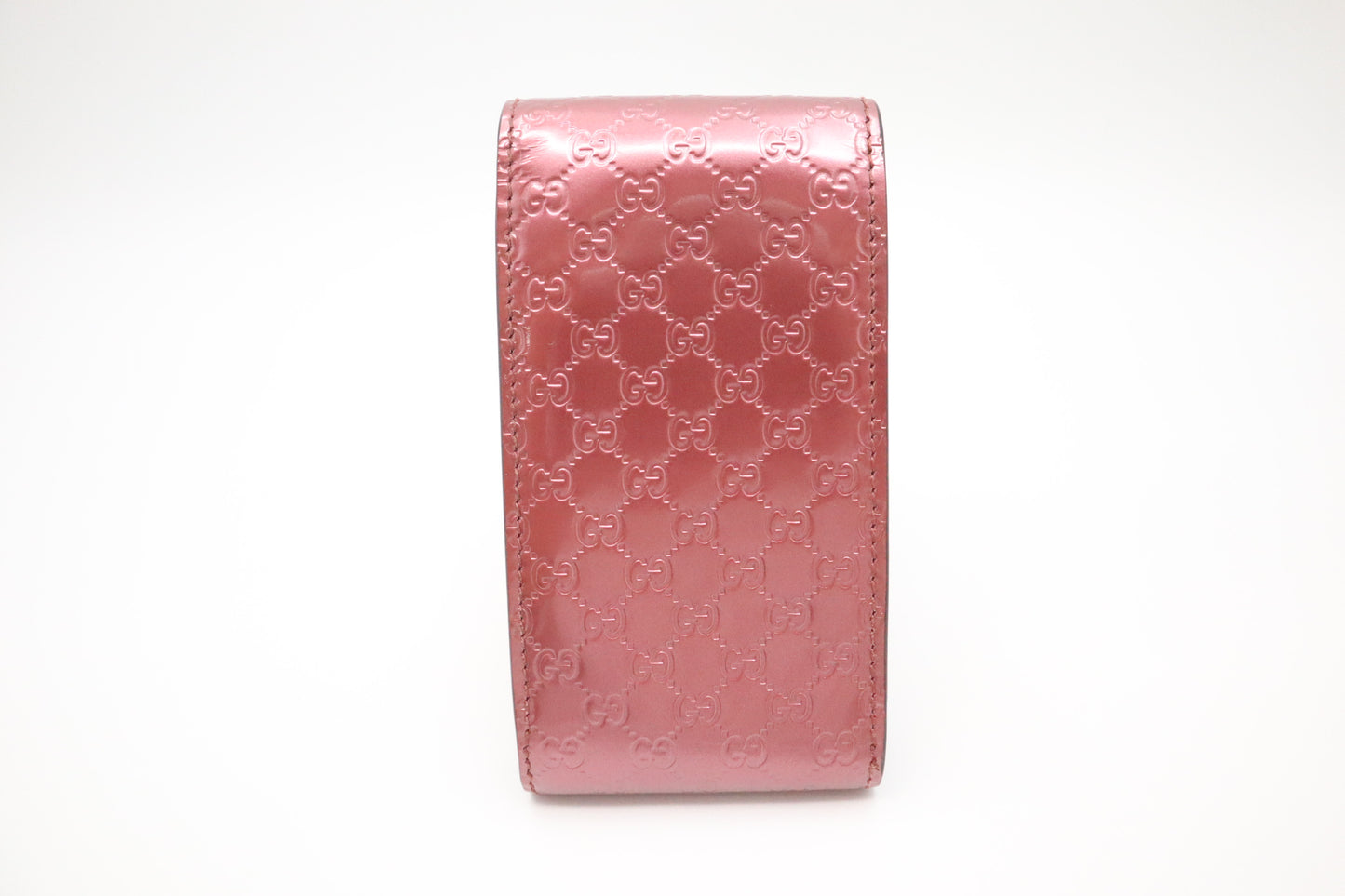 Gucci Cigarette Case in Metallic Pink Guccissima Patent Leather