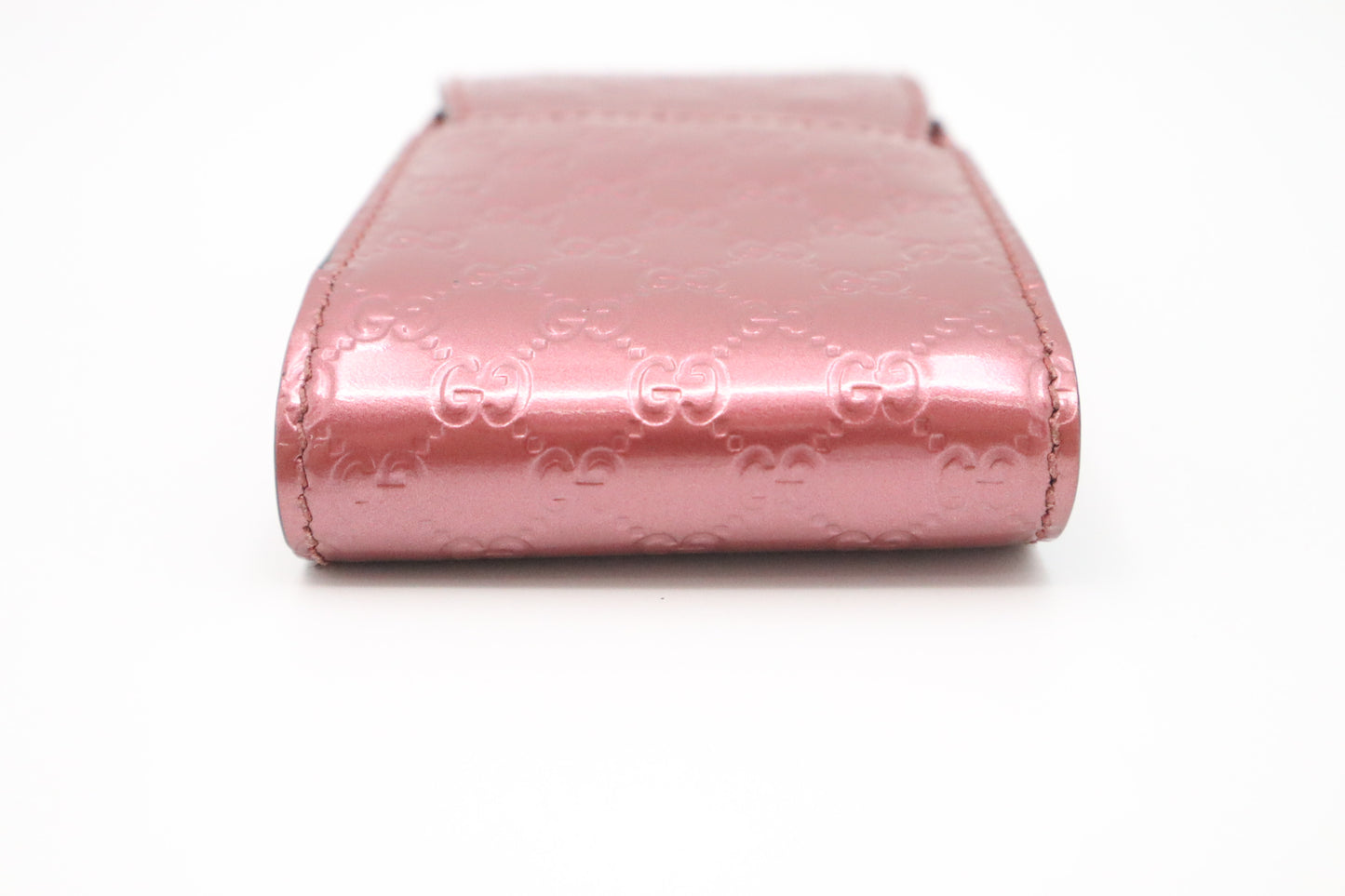 Gucci Cigarette Case in Metallic Pink Guccissima Patent Leather