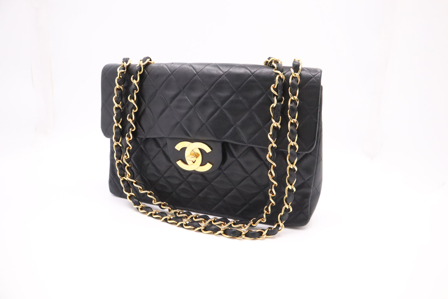 Chanel Maxi Flap in Black Mattelassé Leather