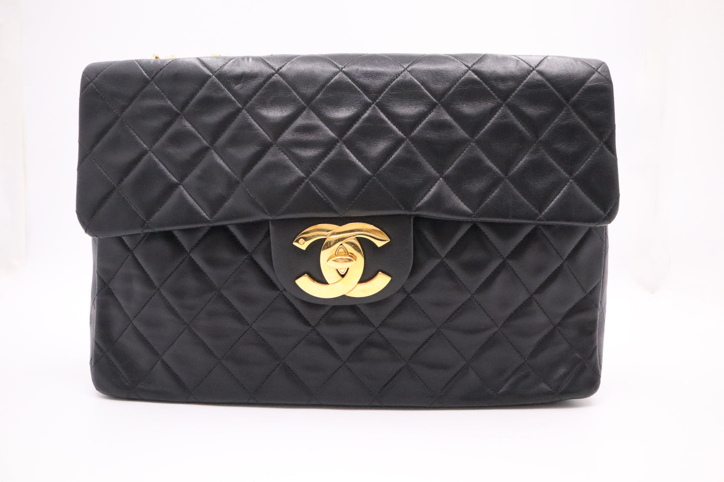 Chanel Maxi Flap in Black Mattelassé Leather