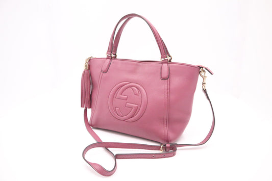 Gucci Soho Handbag in Purple Leather
