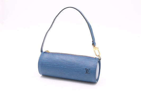 Louis Vuitton Papillon Pouch in Blue Epi Leather