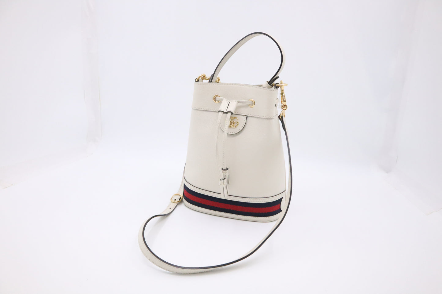 Gucci Bucket Bag in White Ophidia Leather