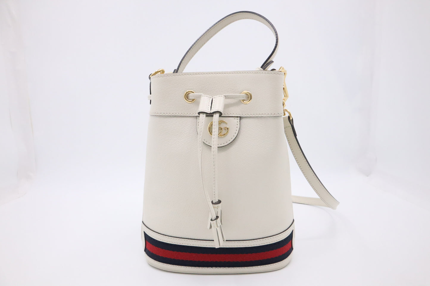 Gucci Bucket Bag in White Ophidia Leather