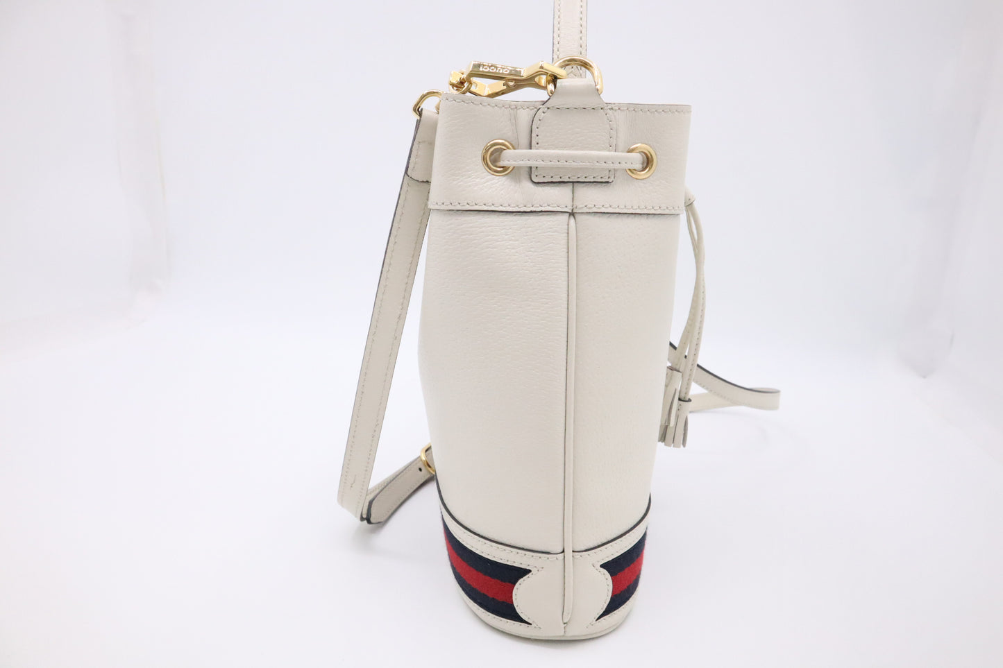 Gucci Bucket Bag in White Ophidia Leather