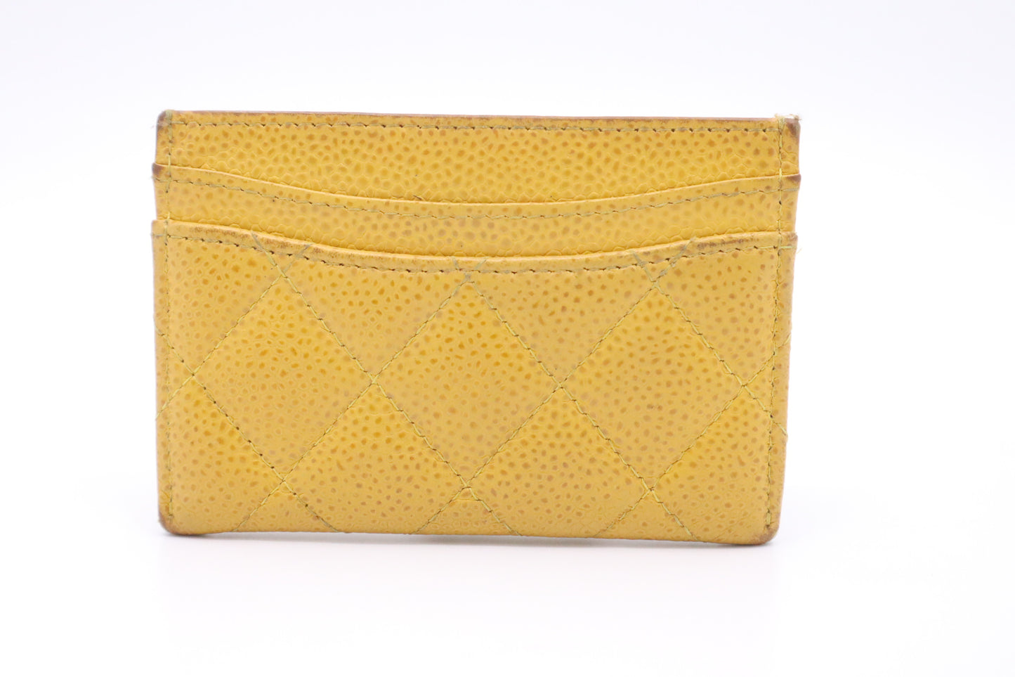 Chanel Card Case in Yellow Caviar Leather