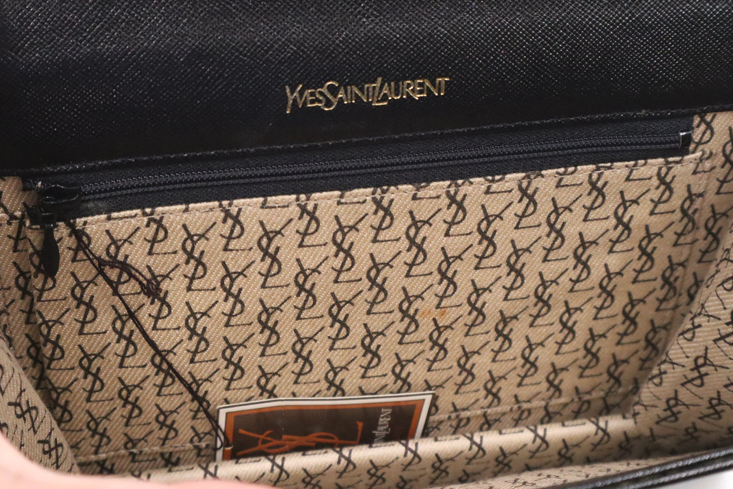 YSL Clutch in Black Leather