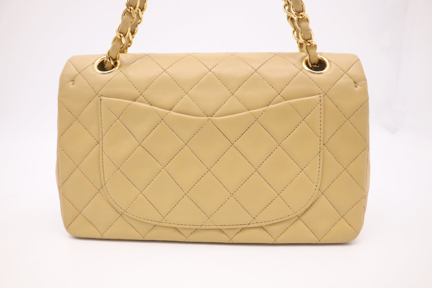 Chanel Small Double Flap in Beige Mattelassé Leather