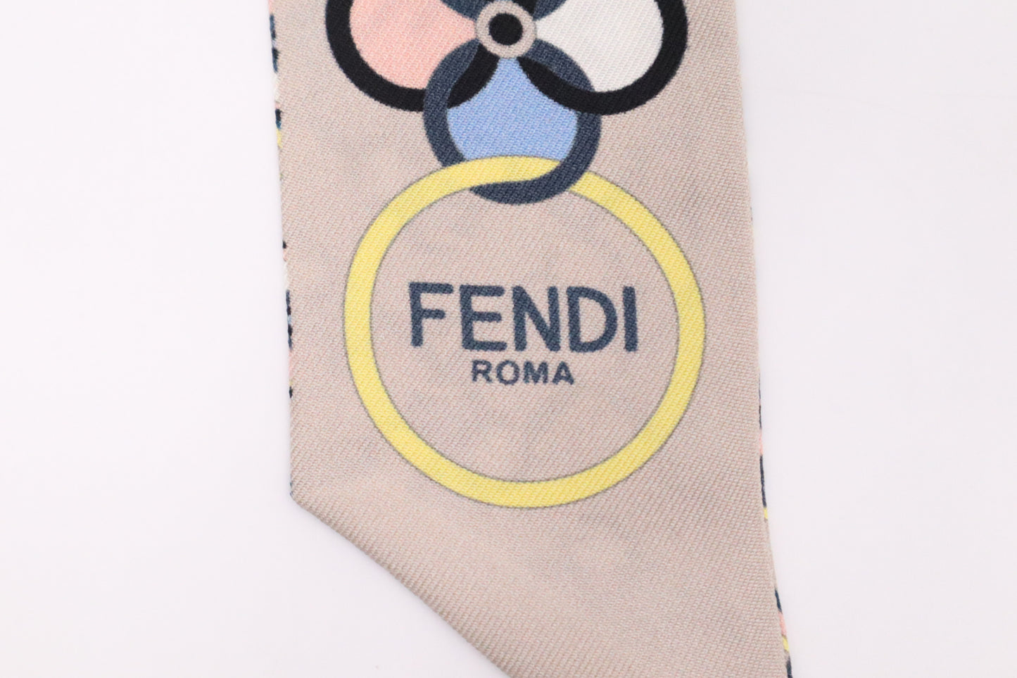 Fendi Twilly in Multicolor Beige Silk
