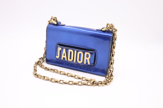 Dior J'Adior Shoulder Bag in Electric Blue Patent Leather