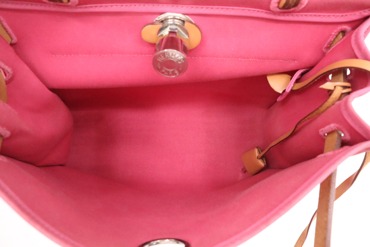 Hermes Herbag Zip 31 in Pink Canvas