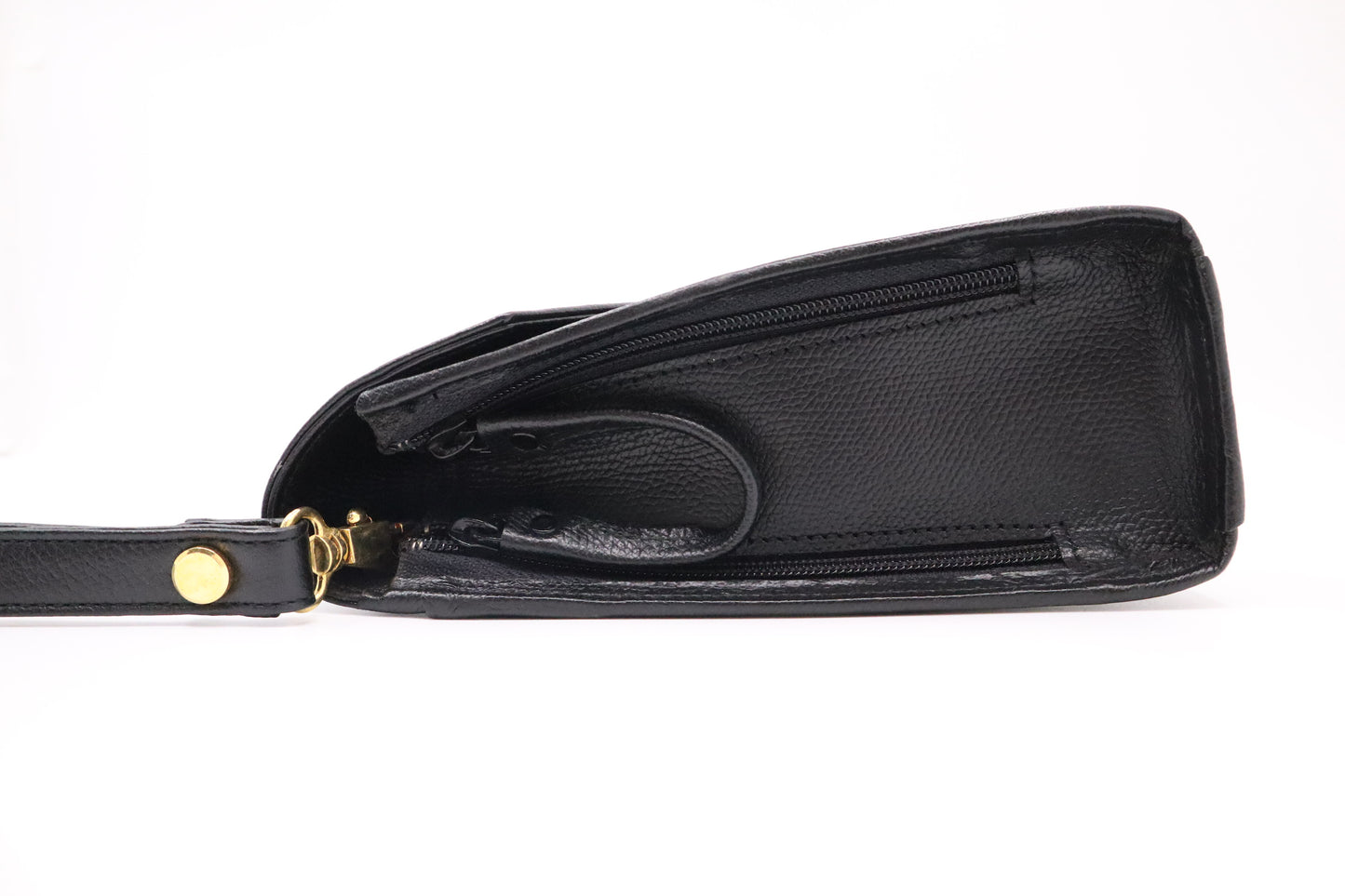 YSL Saint Laurent Clutch Bag in Black Cowhide Leather